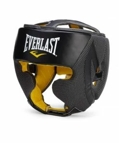 BOXING / MUAY THAI / MMA Everlast Evercool Headgear Head & Chin Boxing Guard - Black / Grey