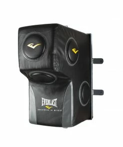 BOXING / MUAY THAI / MMA Everlast Fixed Wall Mounted Heavy Leather Punching Bag - Black