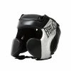 Everlast 1910 Lightweight Leather Boxing Headgear - Black / White 1 Everlast 1910 Lightweight Leather Boxing Headgear - Black / White