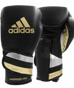 Adidas Adispeed Pro Boxing Gloves With Strap - Black Gold