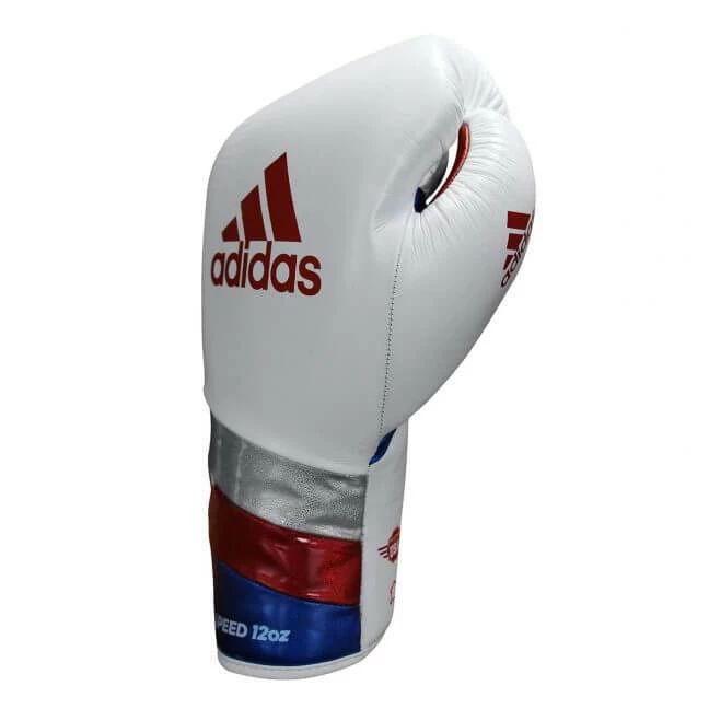 BOXING / MUAY THAI / MMA Adidas Adispeed Lace Up Pro Boxing Gloves - White Blue Red 9 BOXING / MUAY THAI / MMA Adidas Adispeed Lace Up Pro Boxing Gloves - White Blue Red