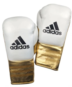 Adidas Speed 750 Adistar Pro Fight Boxing Gloves - White Metallic Gold – 10oz