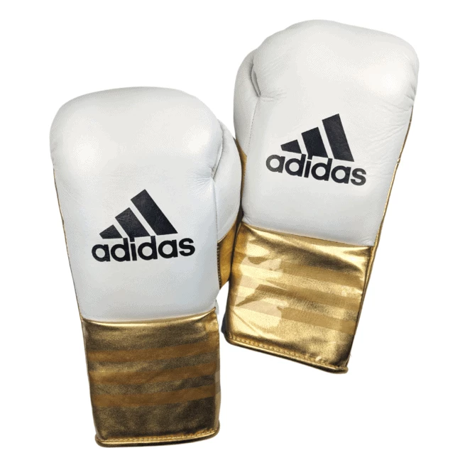 Adidas Speed 750 Adistar Pro Fight Boxing Gloves - White Metallic Gold – 10oz 4 Adidas Speed 750 Adistar Pro Fight Boxing Gloves - White Metallic Gold – 10oz