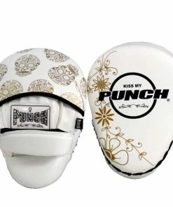 Punch Womens Focus Pads Skull Art White Limited Edition BOXING / MUAY THAI / MMA