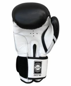 Mani Leather Evo Pro Boxing Gloves Sparring / Training - Black & White BOXING / MUAY THAI / MMA