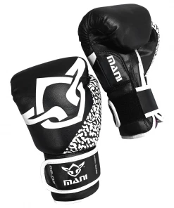 Mani Kids Junior Childrens 6oz Boxing Gloves Sparring/Training - Black & White BOXING / MUAY THAI / MMA