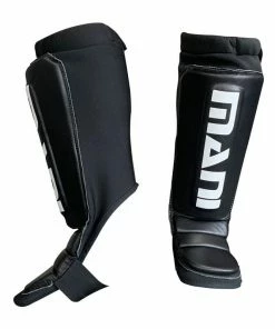 Mani Shin & Instep Guard Protector Foot Guard Leather Front - Black BOXING / MUAY THAI / MMA