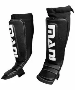 Mani Shin & Instep Guard Protector Foot Guard Leather Front - Black BOXING / MUAY THAI / MMA
