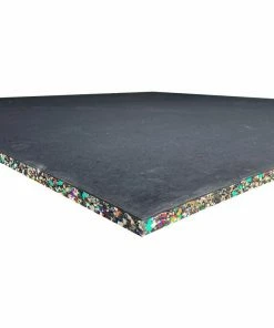 Mani Premium Rubber EPDM Commercial Gym Floor Tiles 100cmx100cmx1.5cm - Black