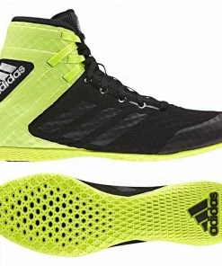 BOXING / MUAY THAI / MMA Adidas Speedex Boxing Shoes Boots Black & Yellow Lace Up