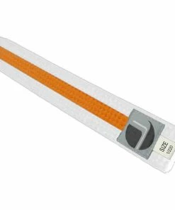 Adidas Jols White Belt With Colour Stripe Karate Martial Arts Double Wrap