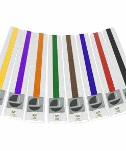 Adidas Jols White Belt With Colour Stripe Karate Martial Arts Double Wrap