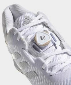Adidas LEISTUNG.16 2 II Weightlifting Shoes White/Silver Metallic Lace + Adjust