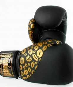 Punch Womens Boxing Gloves Gold Lip Art Black 12oz Limited Edition BOXING / MUAY THAI / MMA