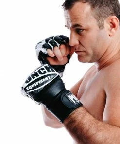 PUNCH MMA Leather Training Gloves & Grappling Mitts - Black BOXING / MUAY THAI / MMA