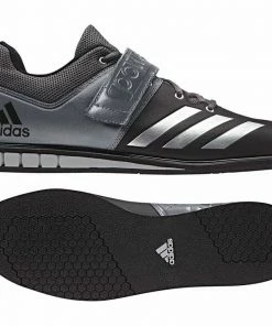 Adidas Powerlift 3 Weightlifting Shoes Black/Silver Support Lace + Strap