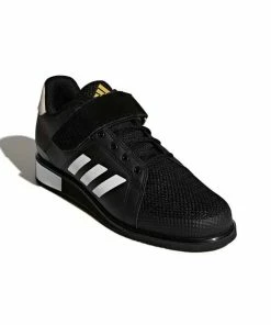 Adidas POWERPERFECT 3 III Weight Lifting Shoe Black/White/Gold Flexible Stable
