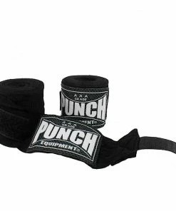 BOXING / MUAY THAI / MMA PUNCH 3M Stretch Hand Wraps Pair Black