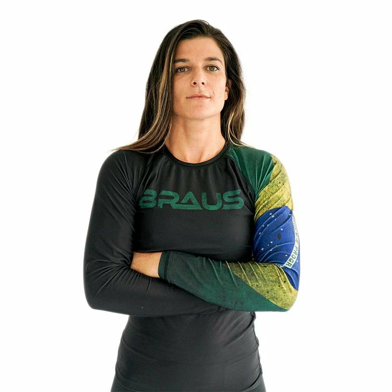 Braus Women’s Rash Guard Long Sleeve – Flags 4 Braus Women’s Rash Guard Long Sleeve – Flags