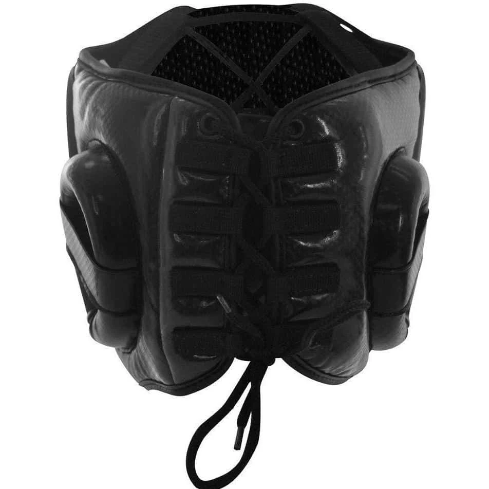 Adidas Hybrid Lace Up Boxing Head / Chin Gear Guard Black & Yellow 4 Adidas Hybrid Lace Up Boxing Head / Chin Gear Guard Black & Yellow