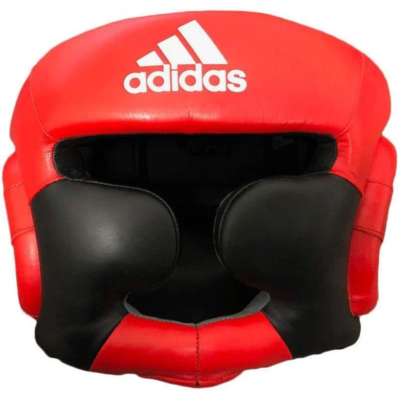 Adidas Leather Super Pro Training Full Face Head Gear Guard Black Red BOXING / MUAY THAI / MMA 4 Adidas Leather Super Pro Training Full Face Head Gear Guard Black Red BOXING / MUAY THAI / MMA