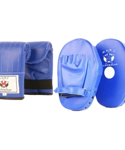 Mani Curved Focus Pad And Bag Mitt Bundle Kit - Blue