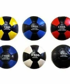 FUNCTIONAL FITNESS Morgan Leather Medicine Ball 2/3/5/7/9/10kg Workout Training Equipment D-3