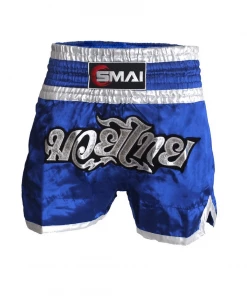 BOXING / MUAY THAI / MMA SMAI - Muay Thai Shorts V2 - Blue / Silver