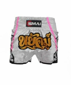 SMAI - Muay Thai Shorts V3 - Silver / Pink