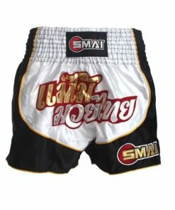 BOXING / MUAY THAI / MMA SMAI - Muay Thai Shorts V5 - Black/White