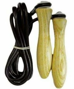 Morgan Elite Leather Skipping Leather Rope Wooden Handles 9ft FUNCTIONAL FITNESS
