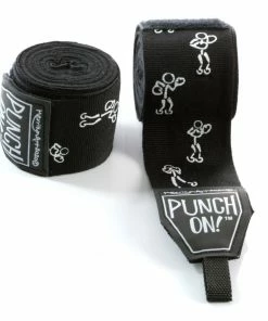 Punch On! Stretch Stick Art Boxing Hand Wraps 4M PAIR – Black BOXING / MUAY THAI / MMA 8 Punch On! Stretch Stick Art Boxing Hand Wraps 4M PAIR – Black BOXING / MUAY THAI / MMA