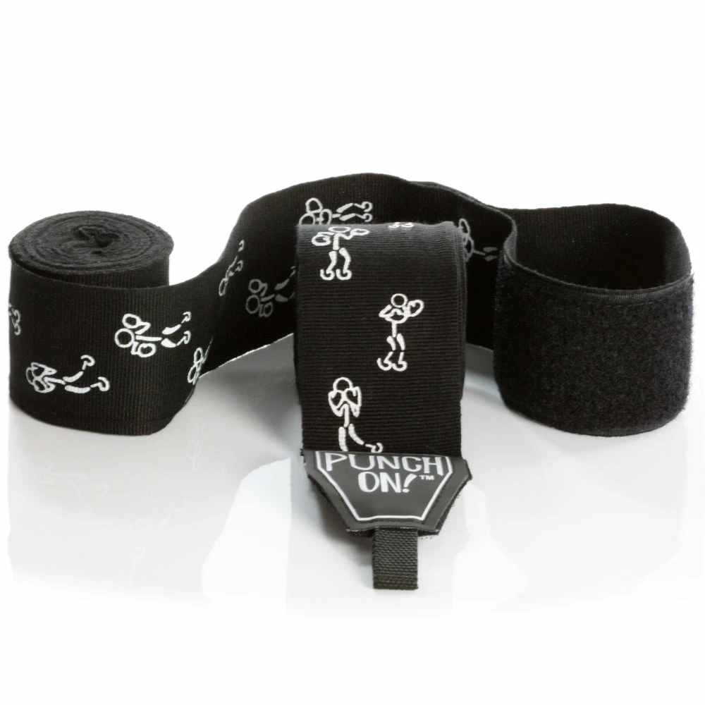 Punch On! Stretch Stick Art Boxing Hand Wraps 4M PAIR – Black BOXING / MUAY THAI / MMA 6 Punch On! Stretch Stick Art Boxing Hand Wraps 4M PAIR – Black BOXING / MUAY THAI / MMA