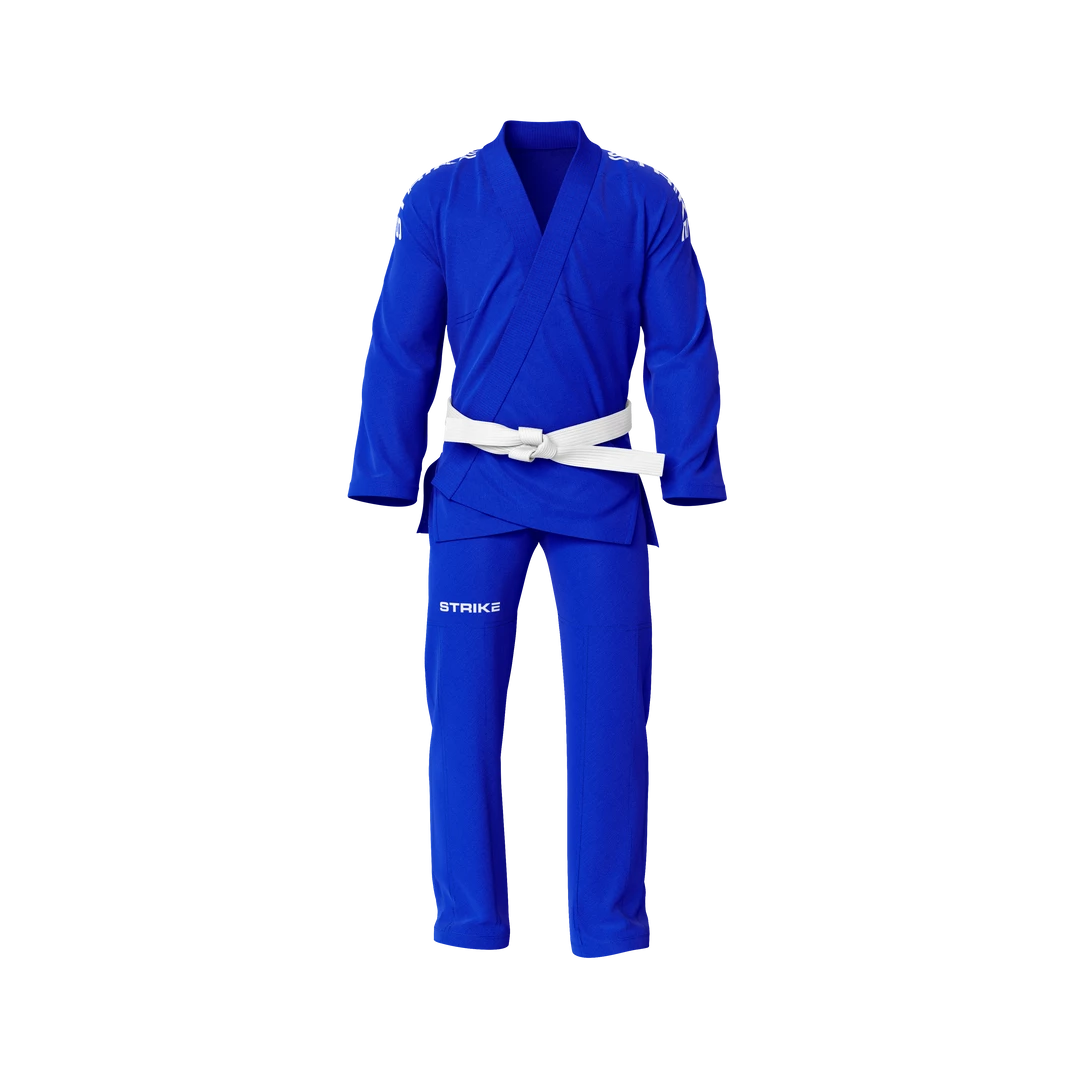 STRIKE 100% Cotton BJJ Gi W/ Ripstop Pants Black/Blue/White +FREE White Belt MARTIAL ARTS 7 STRIKE 100% Cotton BJJ Gi W/ Ripstop Pants Black/Blue/White +FREE White Belt MARTIAL ARTS