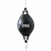 BOXING / MUAY THAI / MMA STRIKE Speedmaster Premium Leather Floor To Ceiling Ball 10" + Straps - Black / White