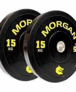 MORGAN 15KG Olympic Bumper Weight Plates Gym Set (PAIR) 2x 15KG WEIGHTLIFTING