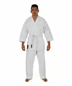 MARTIAL ARTS SMAI Karate Uniform 14oz Canvas Gi (White) Double Stitched + White Belt
