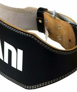 MANI Deluxe Leather 6" Weight Lifting Gym Exercise Belt Rack Support WEIGHTLIFTING