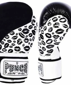 Punch Womens Boxing Gloves Lip Art Black Limited Edition BOXING / MUAY THAI / MMA
