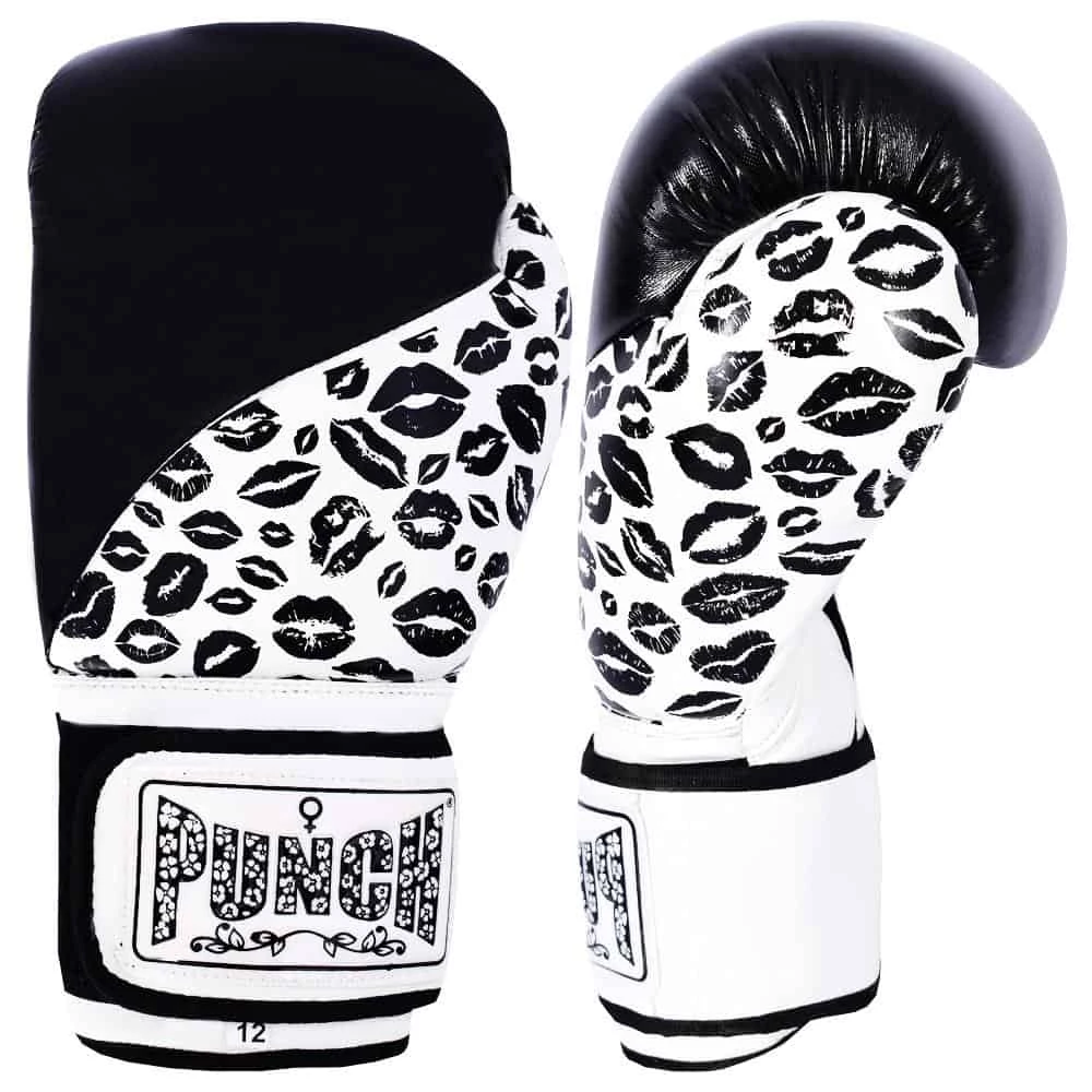 Punch Womens Boxing Gloves Lip Art Black Limited Edition BOXING / MUAY THAI / MMA 4 Punch Womens Boxing Gloves Lip Art Black Limited Edition BOXING / MUAY THAI / MMA