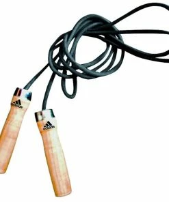 Adidas Premium Nylon 9ft Skipping Rope Bearing Wooden Handles Cardio Training FUNCTIONAL FITNESS